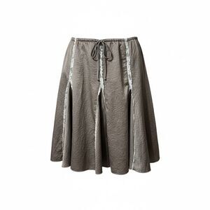 Mossimo Vintage Drawstring Crinkle Satin And Lace Flared Gored Skirt Size Med.